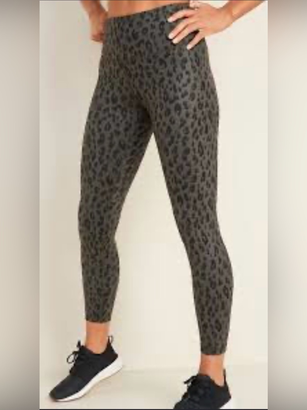 Zella Leopard Print  women’s classic High-Waist Leggings -  gray/Black size S